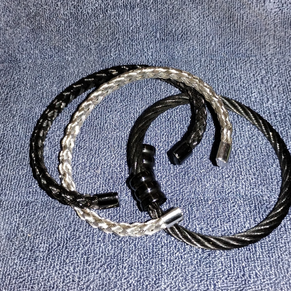 Black and Silver Braided Jewelry Accessories